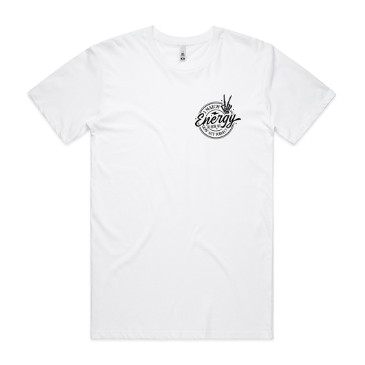 JamesT Apparel Men's Vibes Aligned Cotton T-Shirt. AS Colour front white