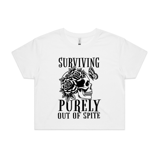 Surviving Purely Out of Spite Crop Tee